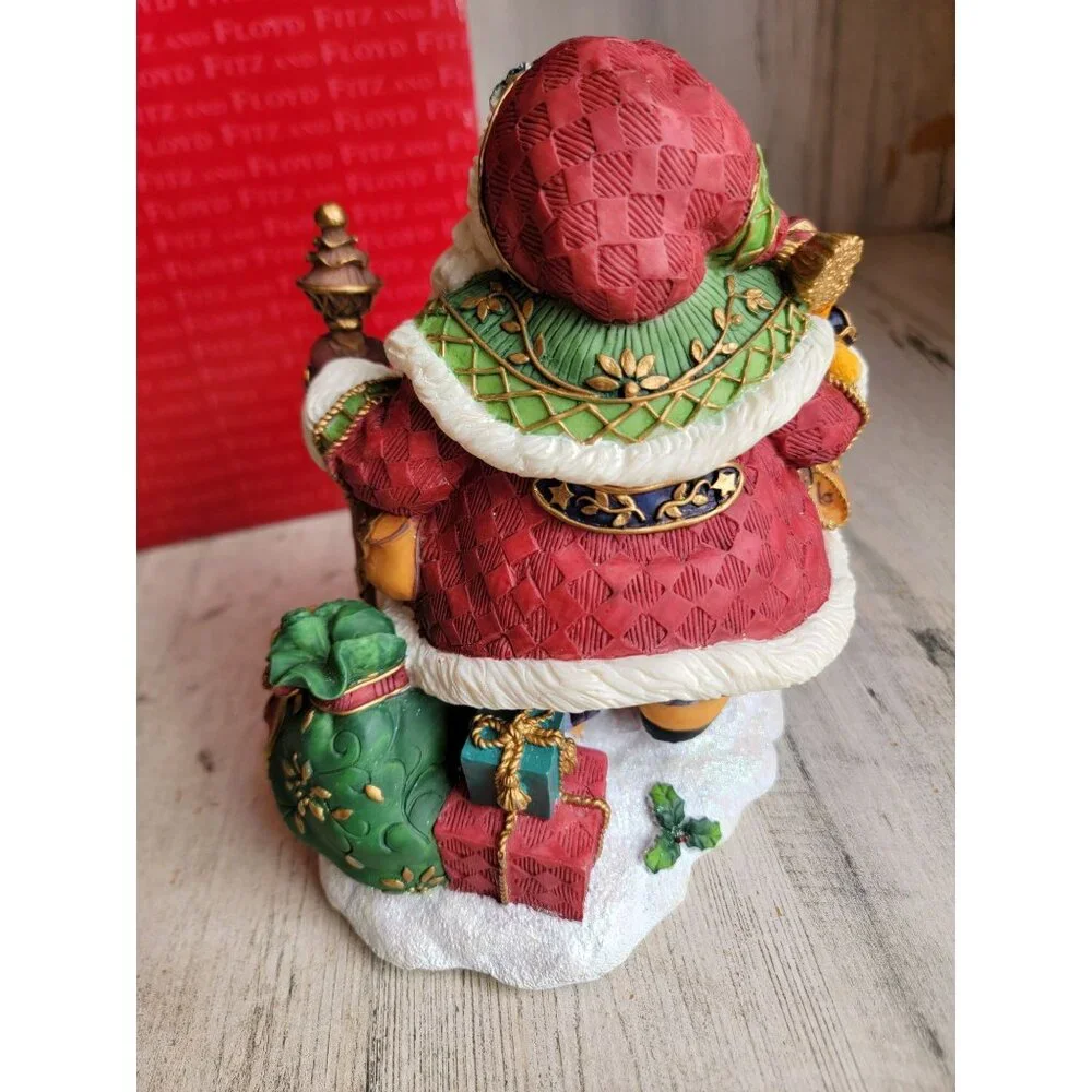 Fitz Floyd‎ Jolly Old Saint Nicholas wind-up music Xmas figure
